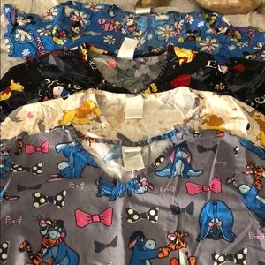 4 Disney scrub tops